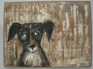 The Look mixed media on canvas  framed in hardwood 1200 x 600